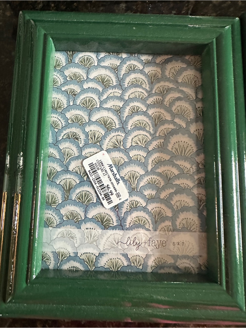 (2) Green Wood Frame - Decorative Home Accent
